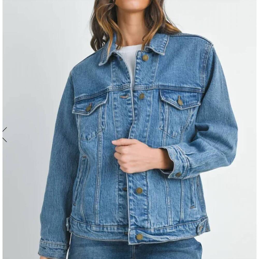 NEW JUST BLACK DENIM oversized denim jacket in blue